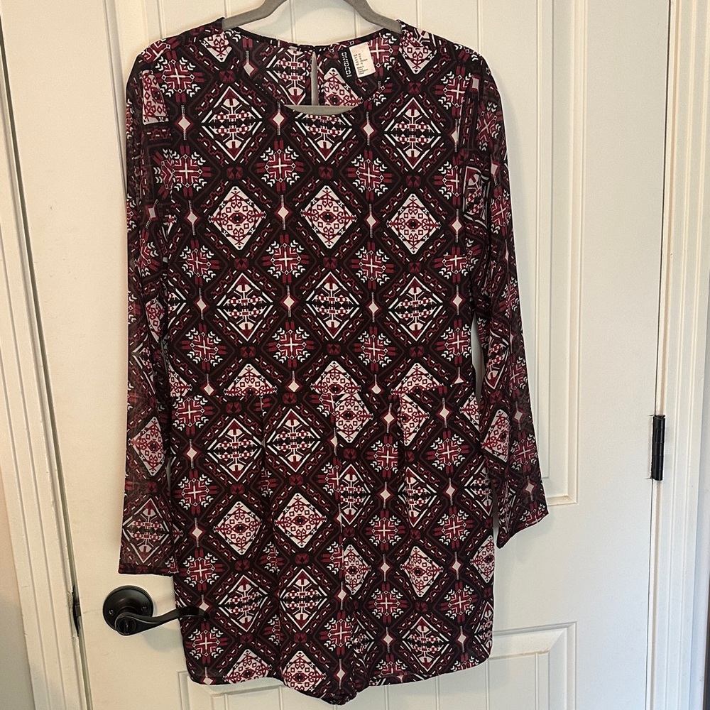 H&M Geometric Romper - Black and Red
